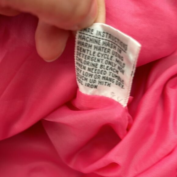 Vintage 80s Be in the Current Seen Hot Pink Lightweight Preppy Jacket Small - Picture 9 of 15